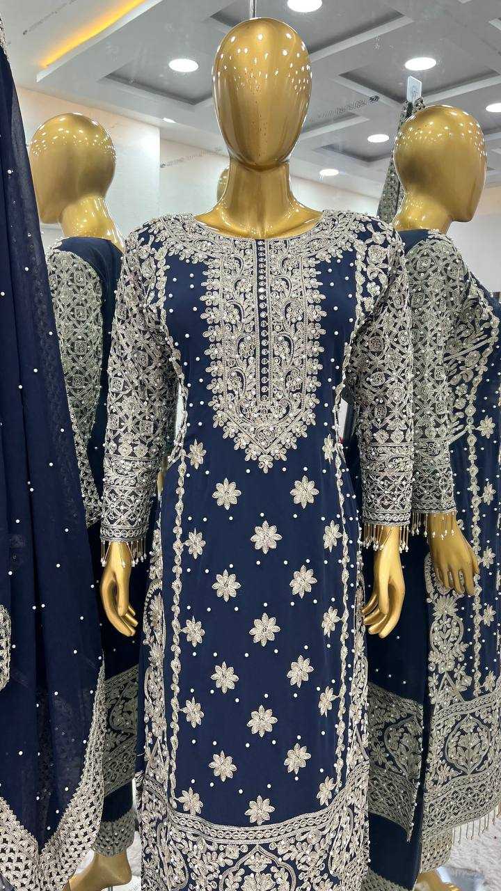 Ynf Faux Georgette RIN231 1654 Suits & Dresses Wedding Collections Plus Size Collections Wholesale Embroidery Suits Georgette Suit Wedding Outfits Manufacturer