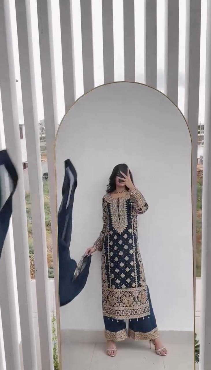 Ynf Faux Georgette RIN231 1654 Suits & Dresses Wedding Collections Plus Size Collections Wholesale Embroidery Suits Georgette Suit Wedding Outfits Manufacturer