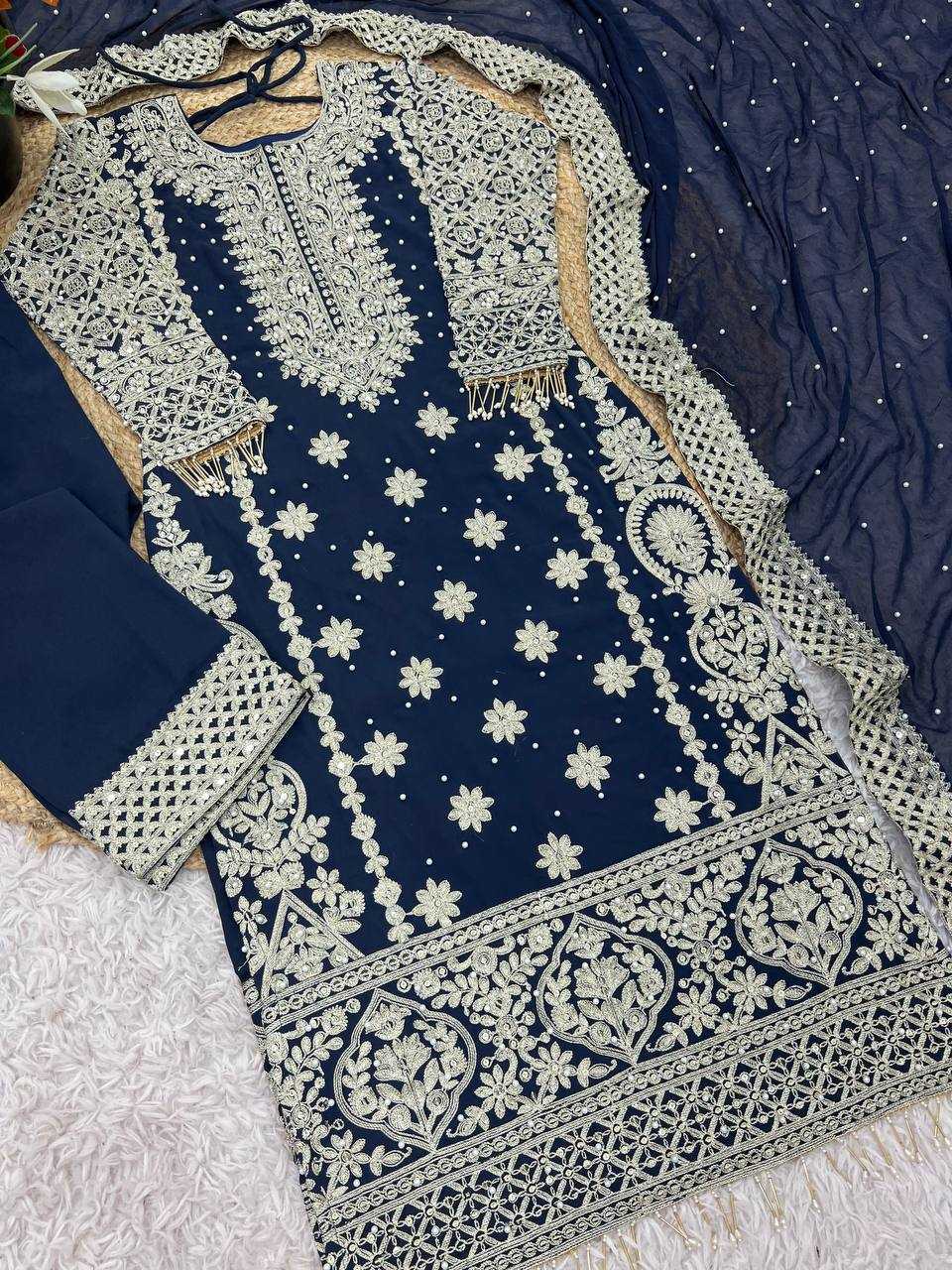 Ynf Faux Georgette RIN231 1654 Suits & Dresses Wedding Collections Plus Size Collections Wholesale Embroidery Suits Georgette Suit Wedding Outfits Manufacturer