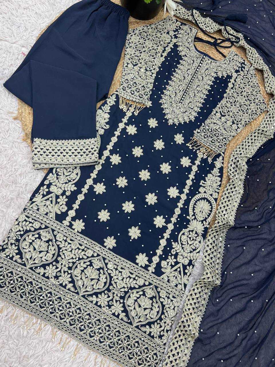 Ynf Faux Georgette RIN231 1654 Suits & Dresses Wedding Collections Plus Size Collections Wholesale Embroidery Suits Georgette Suit Wedding Outfits Manufacturer