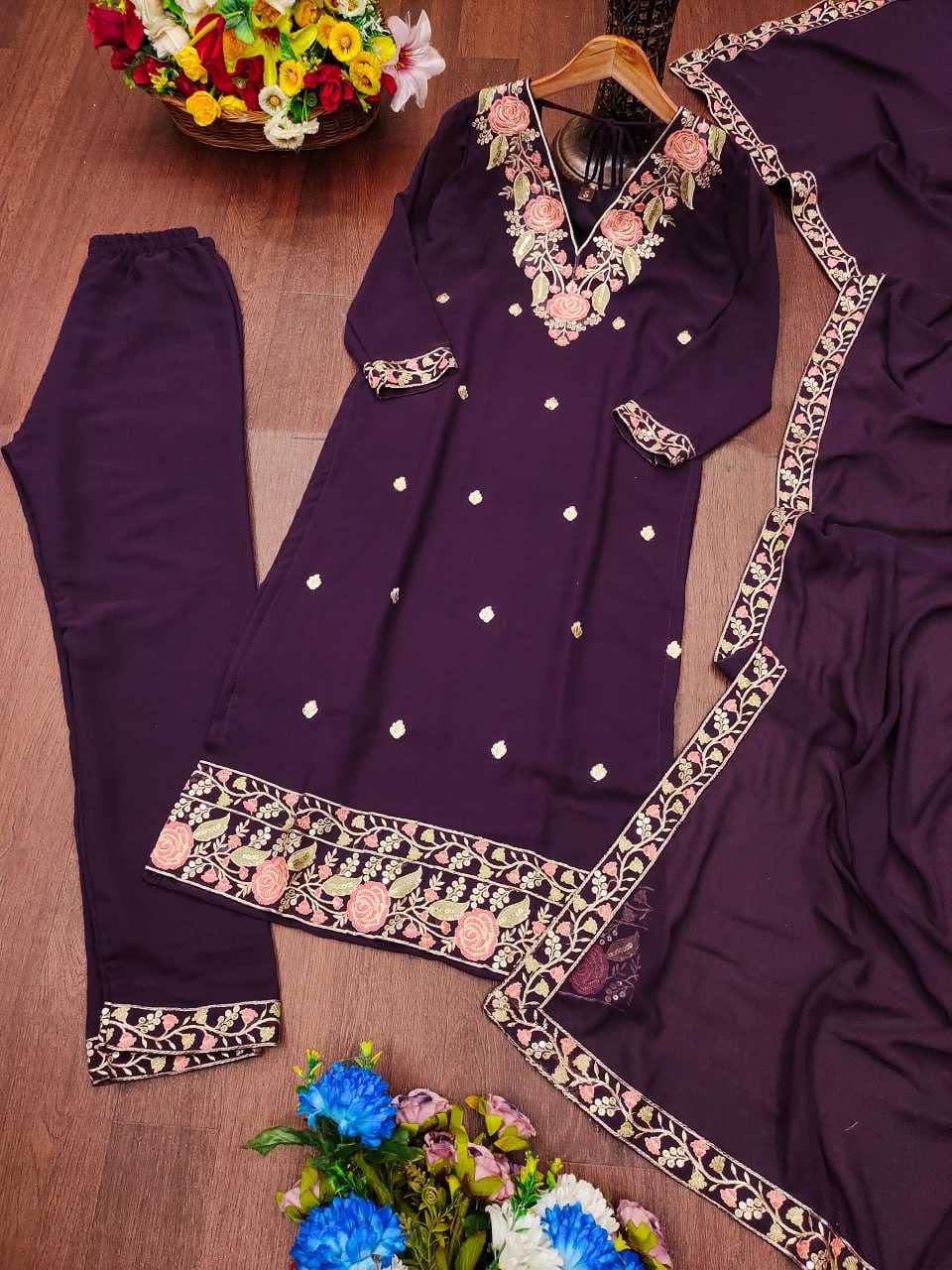 Ynf Faux Georgette RIN232 77 Suits & Dresses Wholesale Embroidery Suits Designer Suits Manufacturer