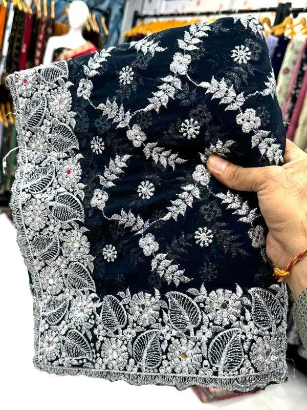 Ynf Georgette KESH114 4211 Sarees Wedding Collections Wholesale Georgette Sarees Embroidered Sarees Zari Border Sarees Manufacturer