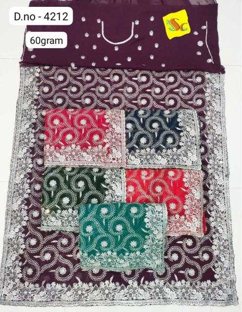 Ynf Georgette KESH114 4212 Sarees Wedding Collections Festive Collections Wholesale Georgette Sarees Embroidered Sarees Zari Border Sarees Manufacturer
