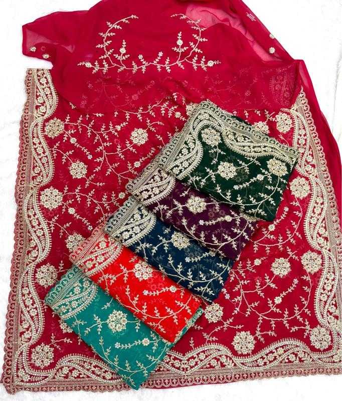 Ynf Georgette KESH114 5999 Sarees Wedding Collections Festive Collections Wholesale Georgette Sarees Embroidered Sarees Zari Border Sarees Manufacturer
