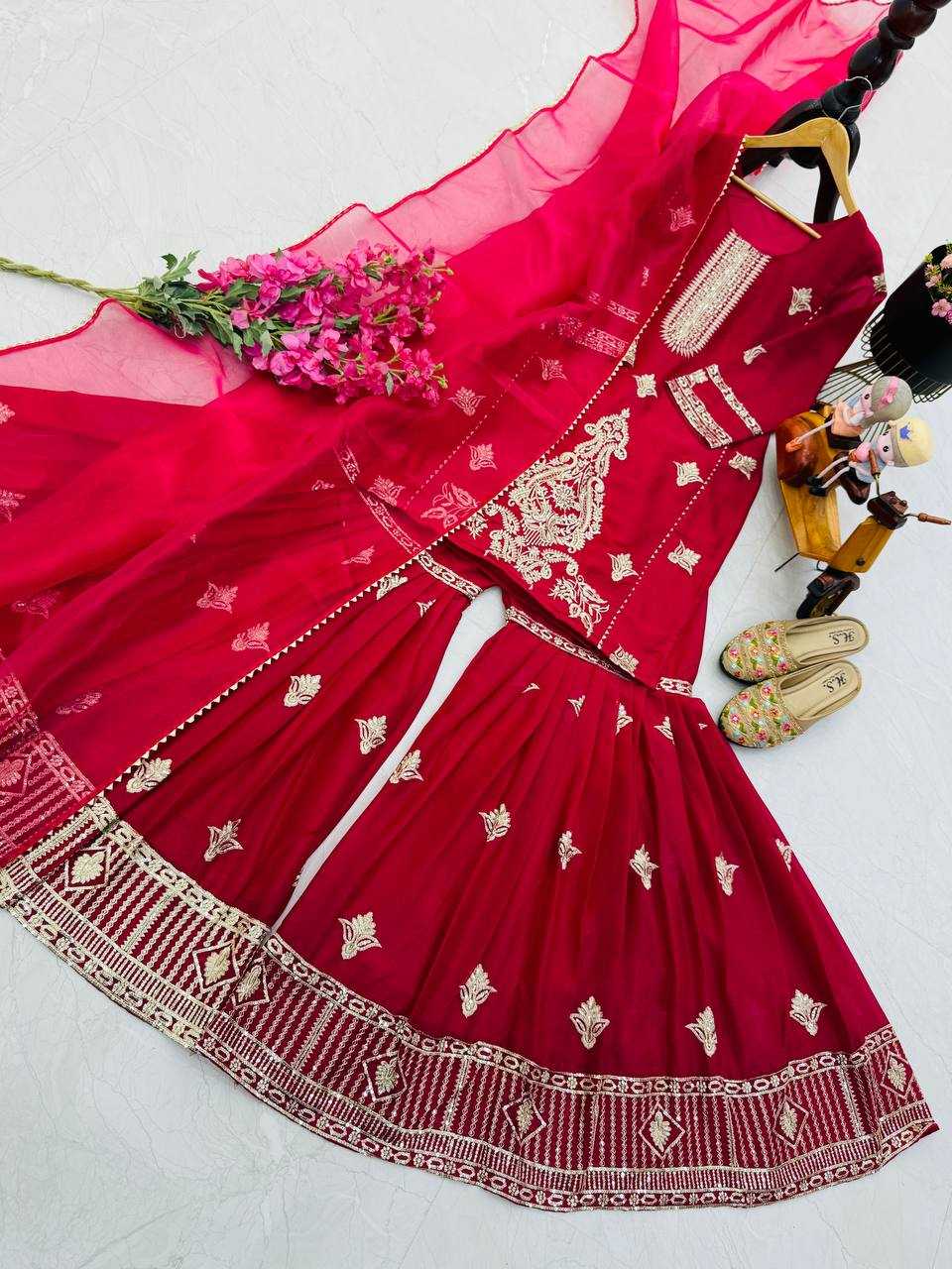 Ynf Georgette KESH158 9021 Suits & Dresses Wedding Collections Festive Collections Wholesale Palazzo Suit Georgette Suit Party wear suits Manufacturer