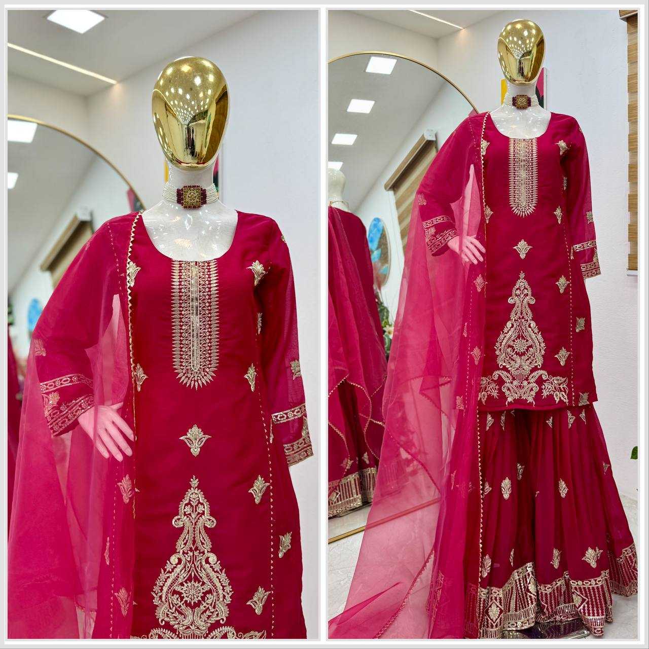 Ynf Georgette KESH158 9021 Suits & Dresses Wedding Collections Festive Collections Wholesale Palazzo Suit Georgette Suit Party wear suits Manufacturer
