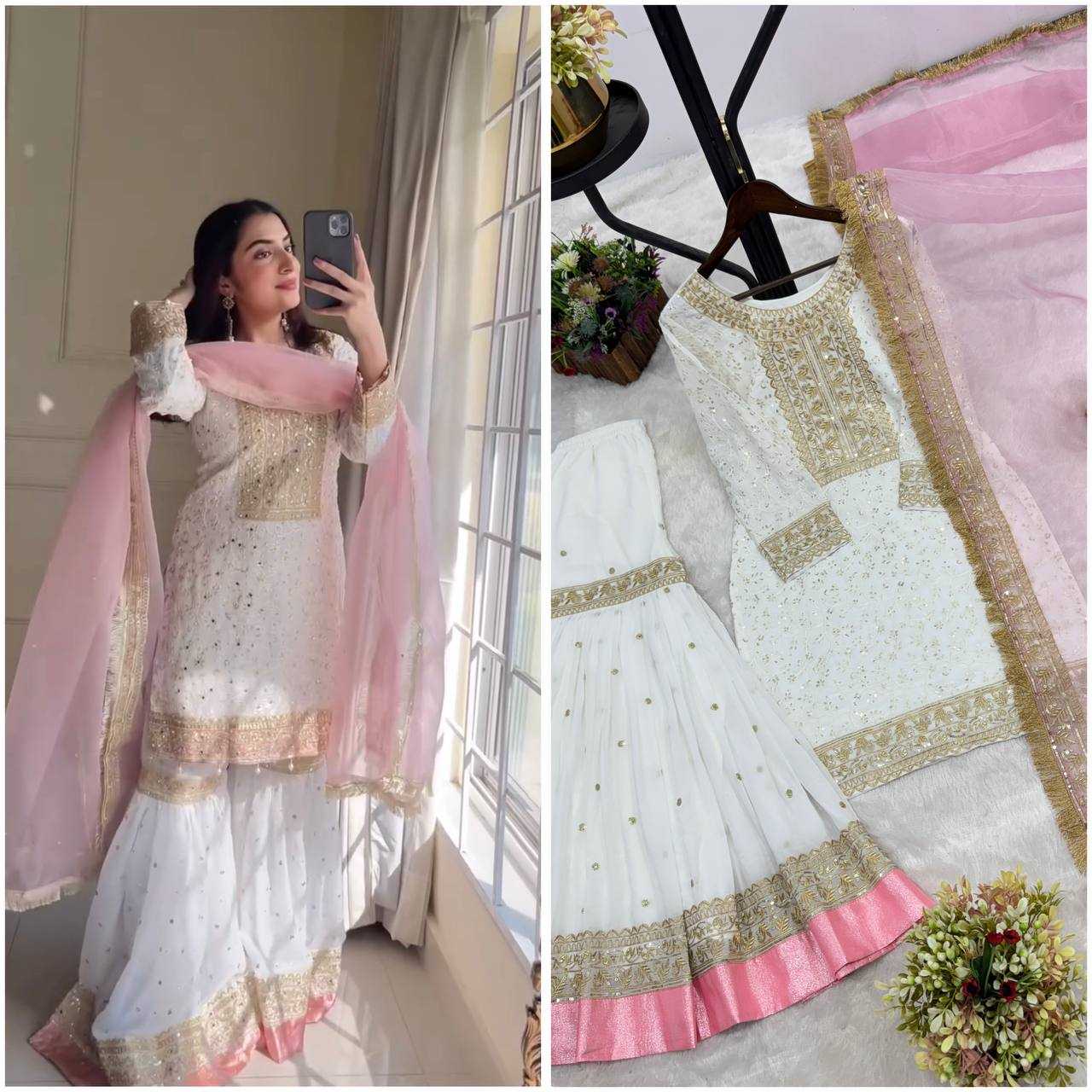 Ynf Georgette KESH159 609 Suits & Dresses Wholesale Sharara Salwar Suits Embroidery Suits Georgette Suit Manufacturer
