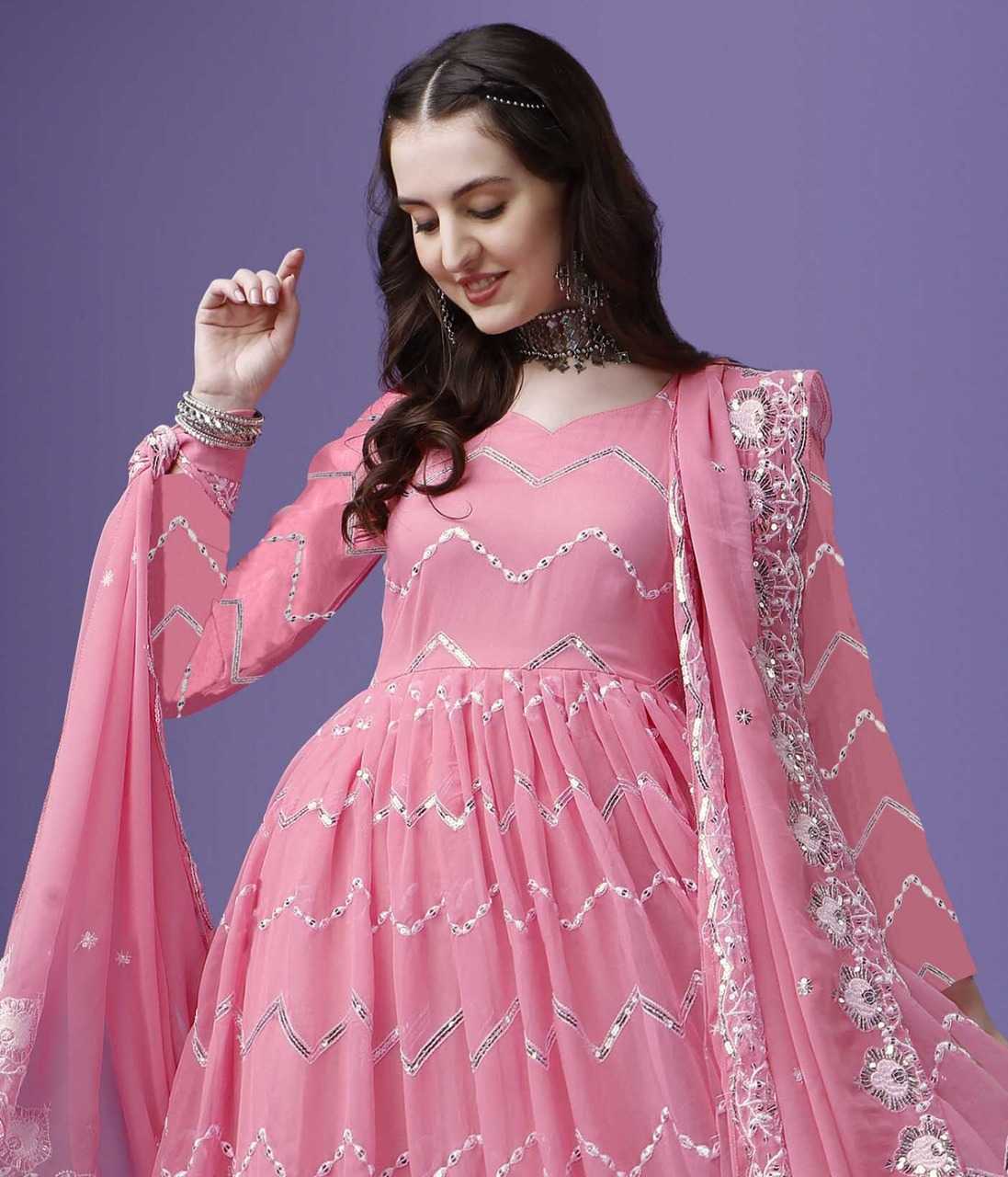 Ynf Georgette KESH334 Pink Candle Suits & Dresses Wholesale Embroidery Suits Party wear suits Designer Suits Manufacturer