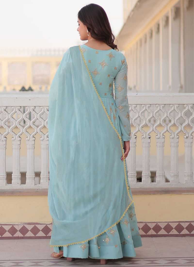 Ynf Georgette KESH334 Shehnaz Gowns Wholesale Fancy Gowns Embroidery Gowns Designer Gowns Manufacturer