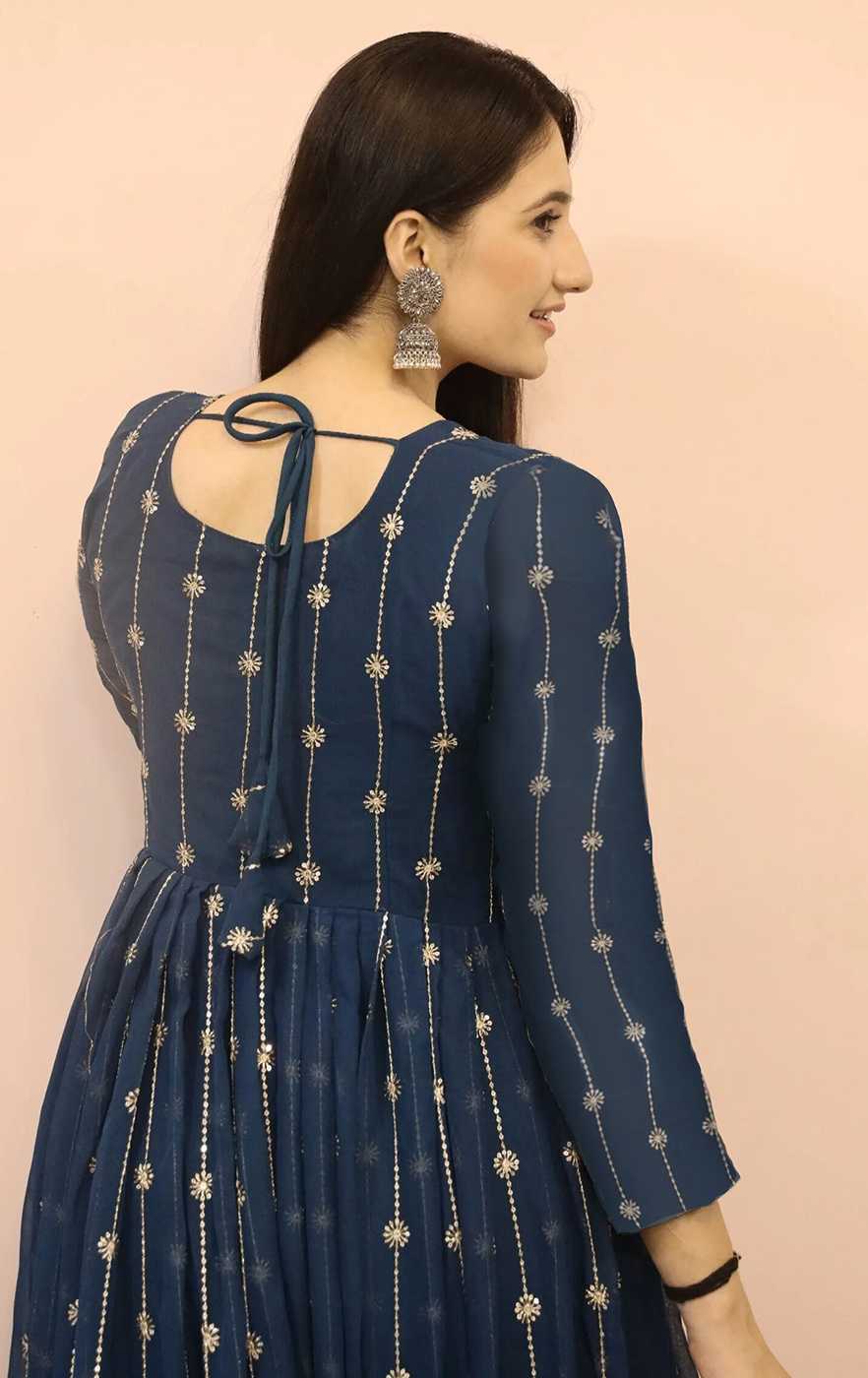 Ynf Georgette KESH334 Takdir Gown Gowns Wholesale Fancy Gowns Embroidery Gowns Designer Gowns Manufacturer