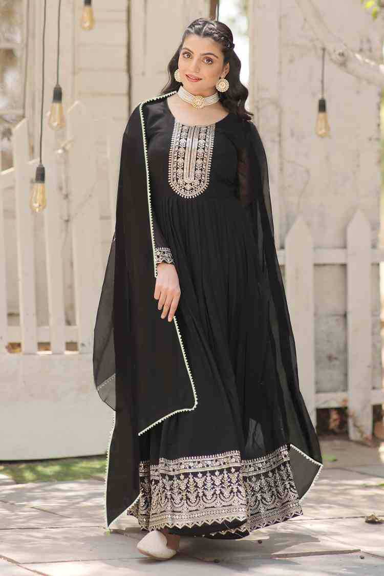 Ynf Georgette KESH334 trinari Gowns Wholesale Fancy Gowns Party Gowns Manufacturer