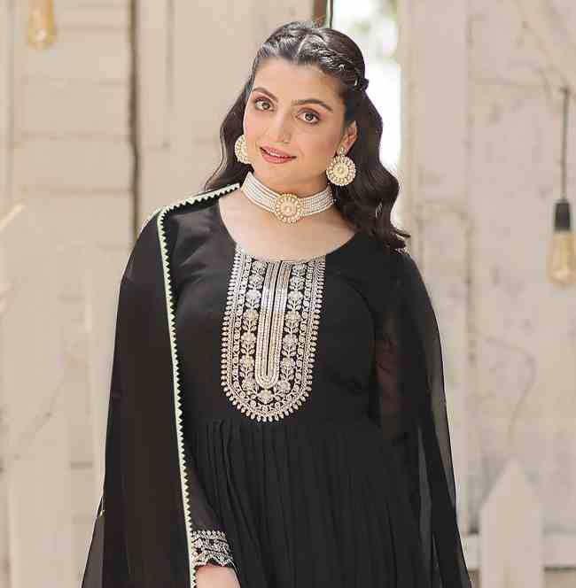 Ynf Georgette KESH334 trinari Gowns Wholesale Fancy Gowns Party Gowns Manufacturer