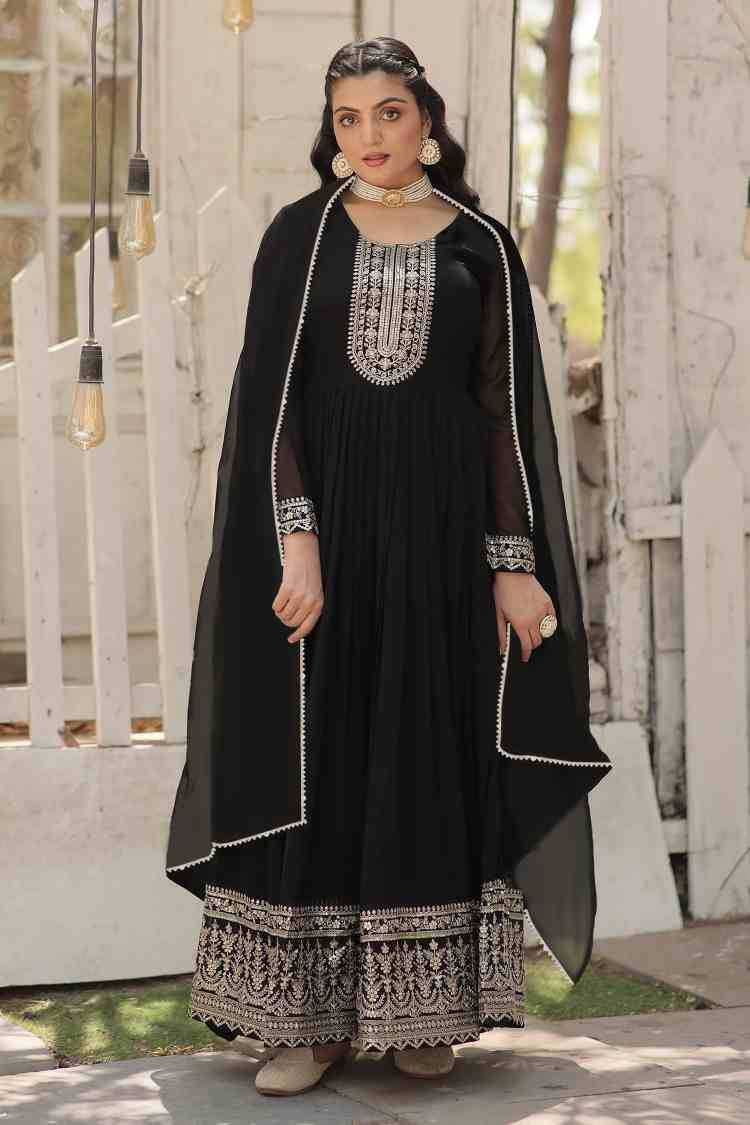 Ynf Georgette KESH334 trinari Gowns Wholesale Fancy Gowns Party Gowns Manufacturer