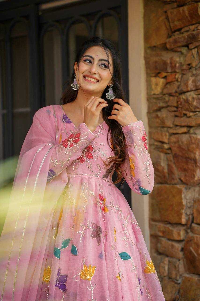 Ynf Georgette KESH490 657 Gowns Wholesale Printed Gowns Embroidery Gowns Anarkali Gown Long Gowns Manufacturer