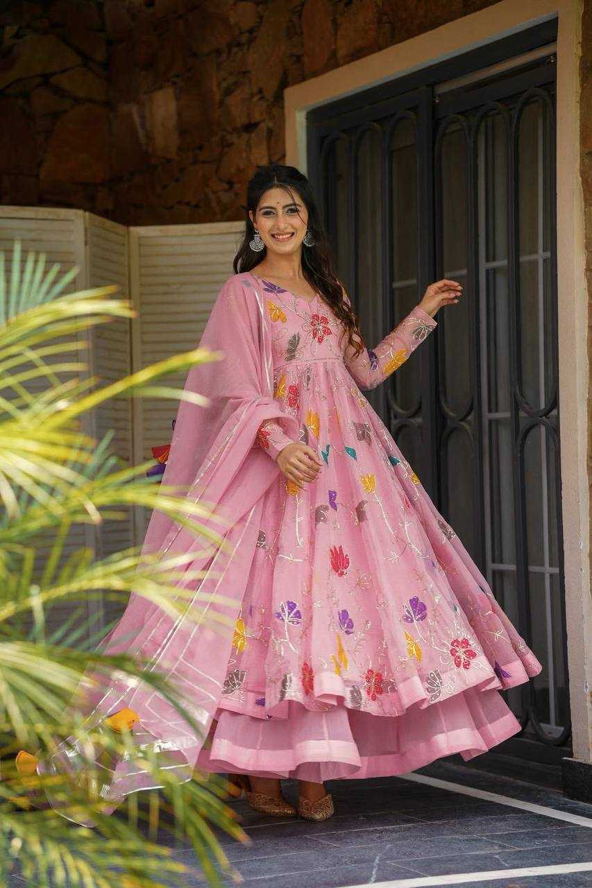 Ynf Georgette KESH490 657 Gowns Wholesale Printed Gowns Embroidery Gowns Anarkali Gown Long Gowns Manufacturer