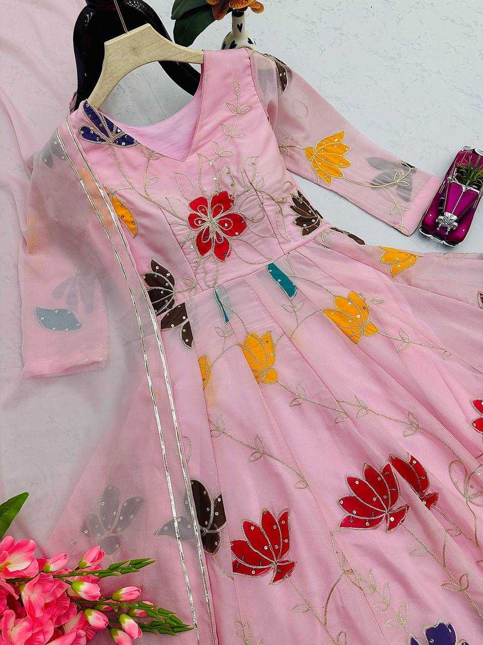 Ynf Georgette KESH490 657 Gowns Wholesale Printed Gowns Embroidery Gowns Anarkali Gown Long Gowns Manufacturer