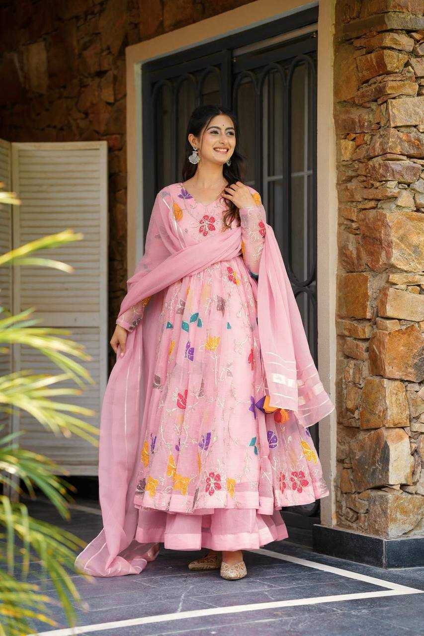 Ynf Georgette KESH490 657 Gowns Wholesale Printed Gowns Embroidery Gowns Anarkali Gown Long Gowns Manufacturer