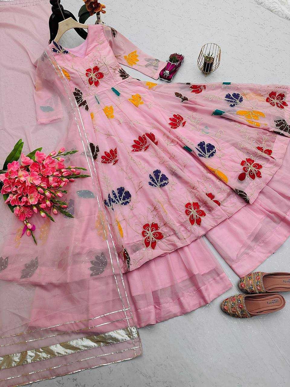 Ynf Georgette KESH490 657 Gowns Wholesale Printed Gowns Embroidery Gowns Anarkali Gown Long Gowns Manufacturer