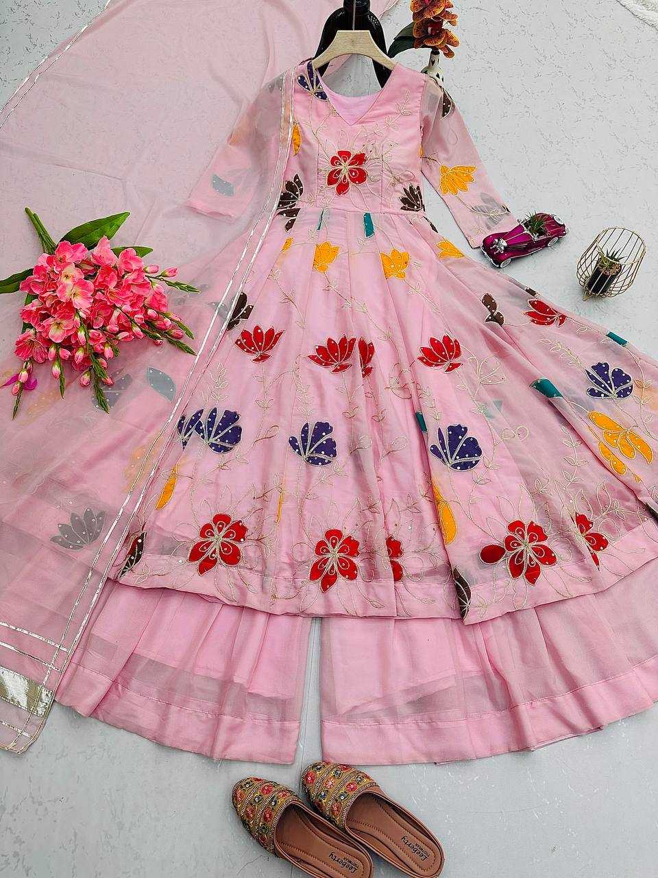 Ynf Georgette KESH490 657 Gowns Wholesale Printed Gowns Embroidery Gowns Anarkali Gown Long Gowns Manufacturer