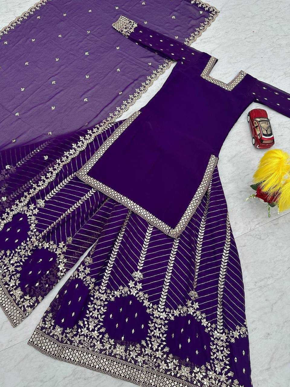 Ynf Georgette KESH496 022 Suits & Dresses Wholesale Sharara Salwar Suits Embroidery Suits Georgette Suit Manufacturer
