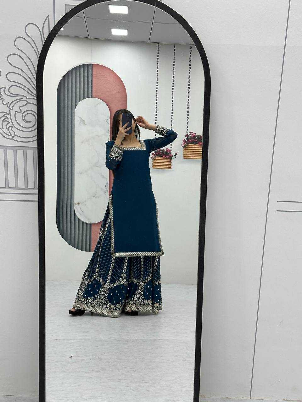 Ynf Georgette KESH496 022 Suits & Dresses Wholesale Sharara Salwar Suits Embroidery Suits Georgette Suit Manufacturer