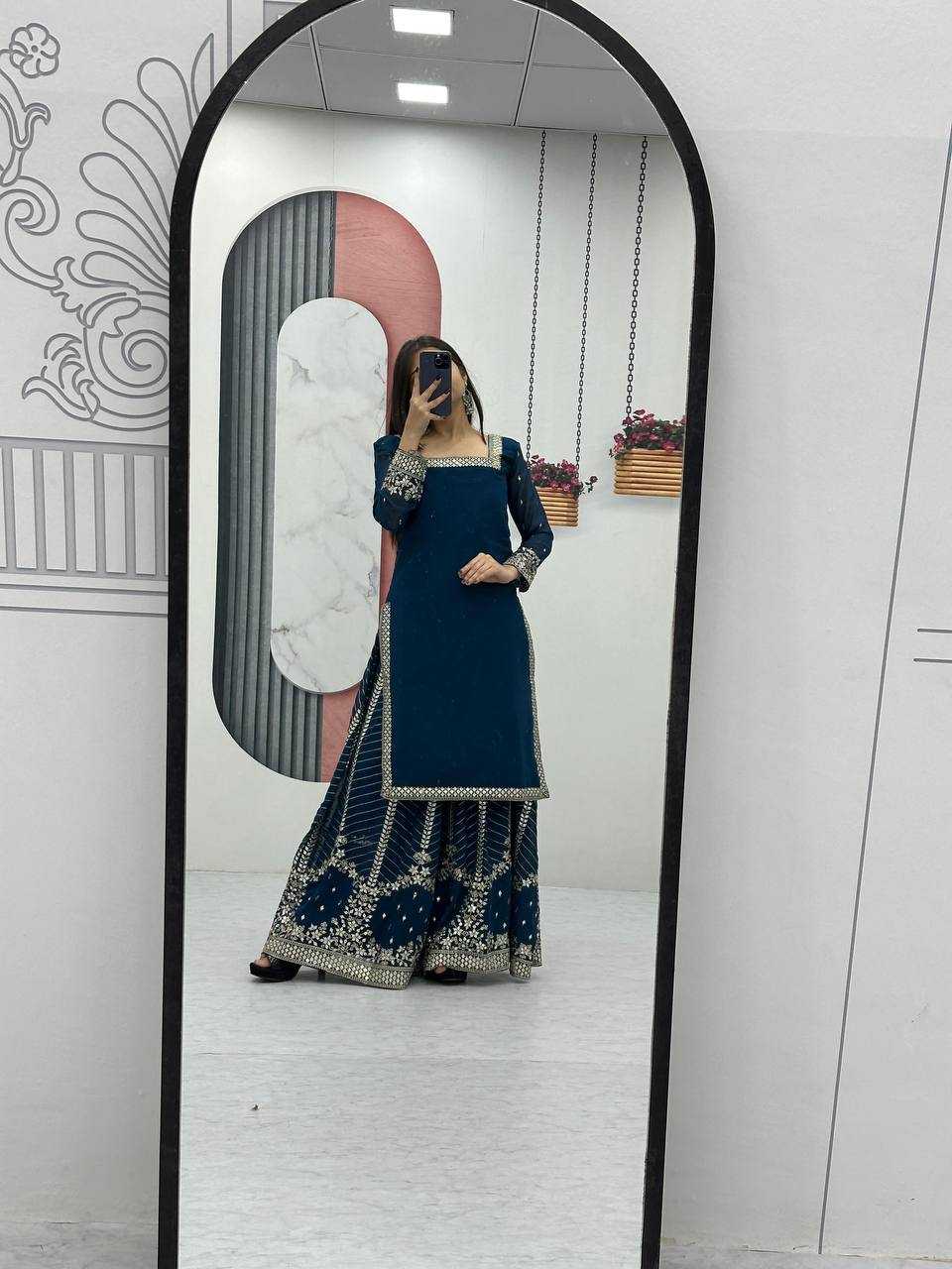 Ynf Georgette KESH496 022 Suits & Dresses Wholesale Sharara Salwar Suits Embroidery Suits Georgette Suit Manufacturer