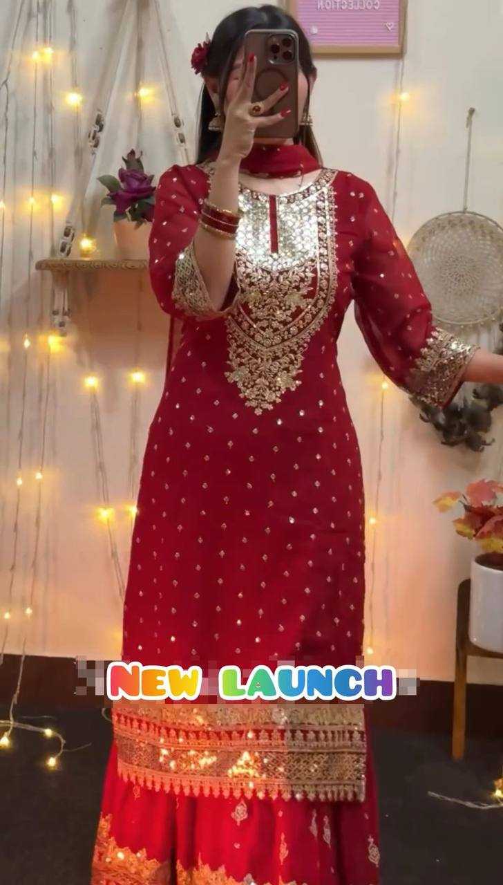 Ynf Georgette KESH496 025 Suits & Dresses Wholesale Sharara Salwar Suits Embroidery Suits Georgette Suit Manufacturer