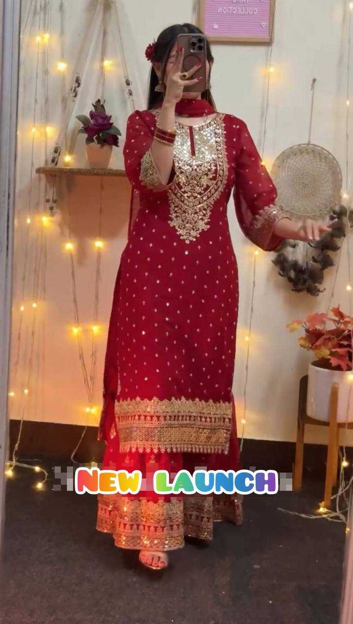 Ynf Georgette KESH496 025 Suits & Dresses Wholesale Sharara Salwar Suits Embroidery Suits Georgette Suit Manufacturer