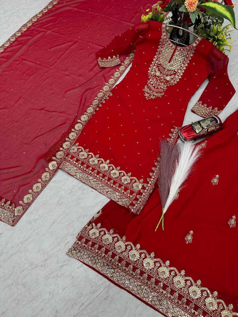Ynf Georgette KESH496 025 Suits & Dresses Wholesale Sharara Salwar Suits Embroidery Suits Georgette Suit Manufacturer