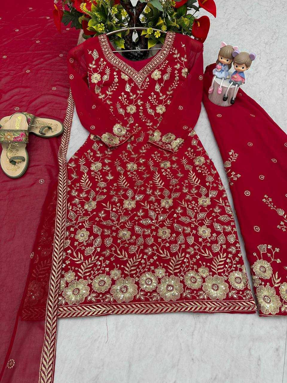 Ynf Georgette KESH496 028 Suits & Dresses Wholesale Sharara Salwar Suits Embroidery Suits Georgette Suit Manufacturer