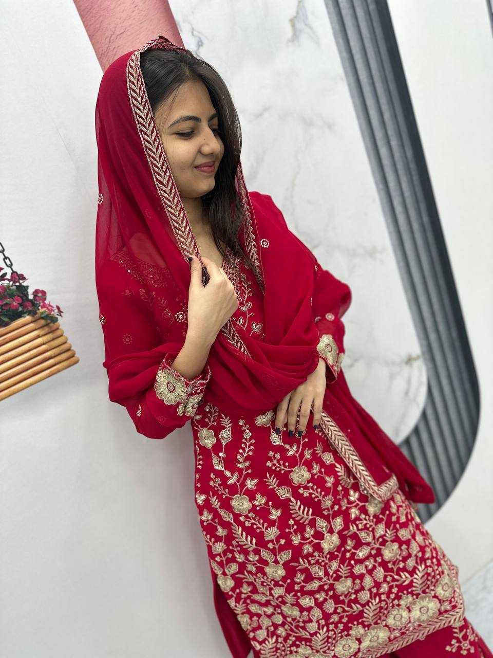 Ynf Georgette KESH496 028 Suits & Dresses Wholesale Sharara Salwar Suits Embroidery Suits Georgette Suit Manufacturer