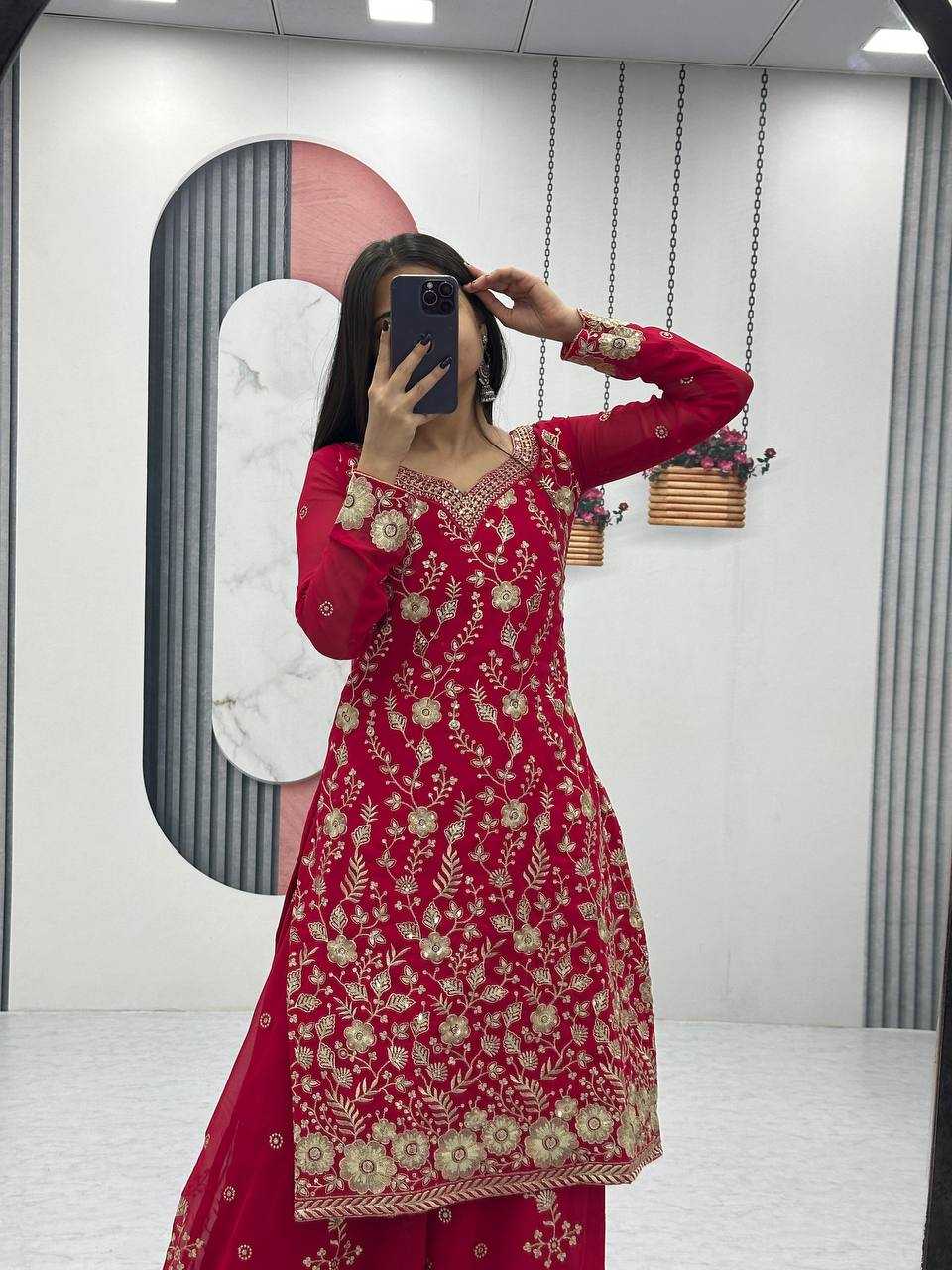 Ynf Georgette KESH496 028 Suits & Dresses Wholesale Sharara Salwar Suits Embroidery Suits Georgette Suit Manufacturer