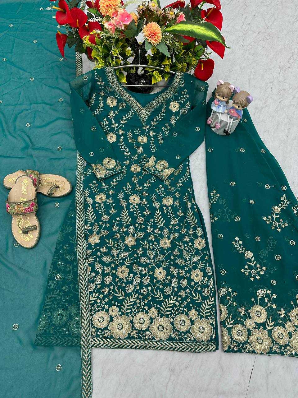 Ynf Georgette KESH496 028 Suits & Dresses Wholesale Sharara Salwar Suits Embroidery Suits Georgette Suit Manufacturer
