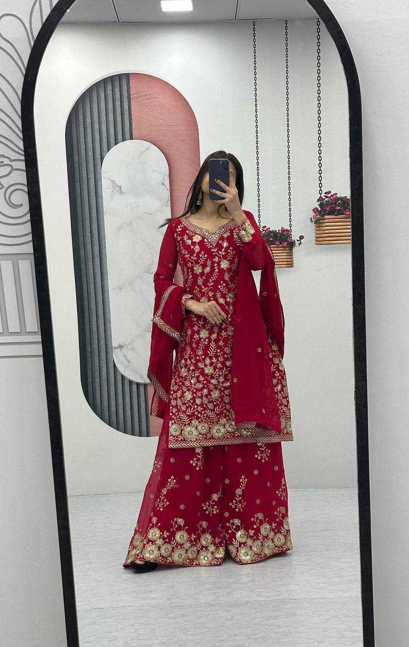Ynf Georgette KESH496 028 Suits & Dresses Wholesale Sharara Salwar Suits Embroidery Suits Georgette Suit Manufacturer