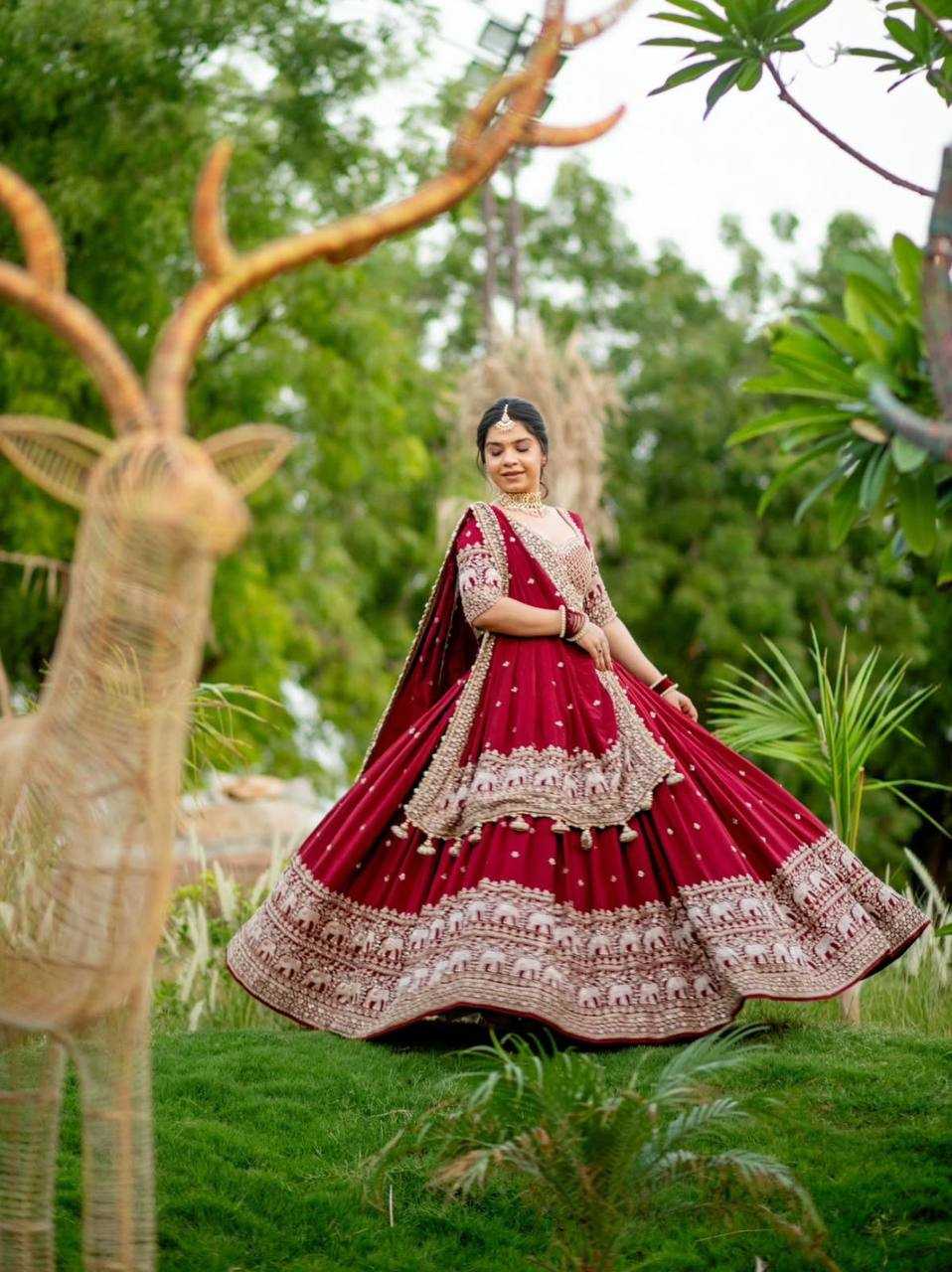 Ynf Georgette KESH497 244 Lehengas Wholesale Embroidered Lehenga Georgette Lehenga Red Lehenga Manufacturer