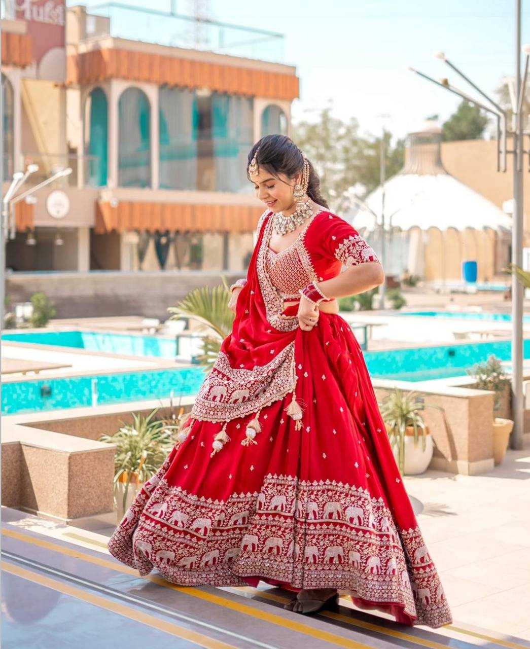 Ynf Georgette KESH497 244 Lehengas Wholesale Embroidered Lehenga Georgette Lehenga Red Lehenga Manufacturer