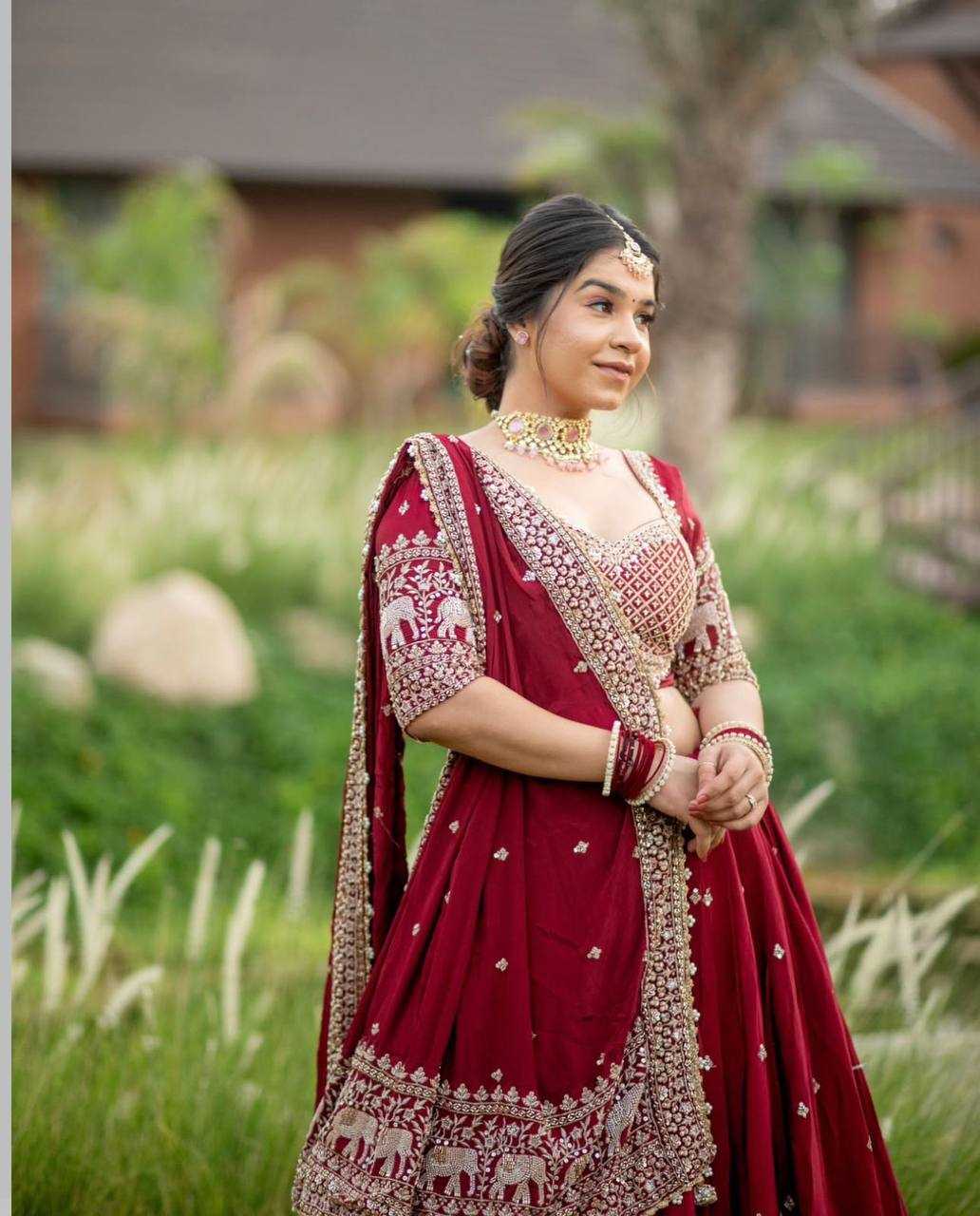 Ynf Georgette KESH497 244 Lehengas Wholesale Embroidered Lehenga Georgette Lehenga Red Lehenga Manufacturer