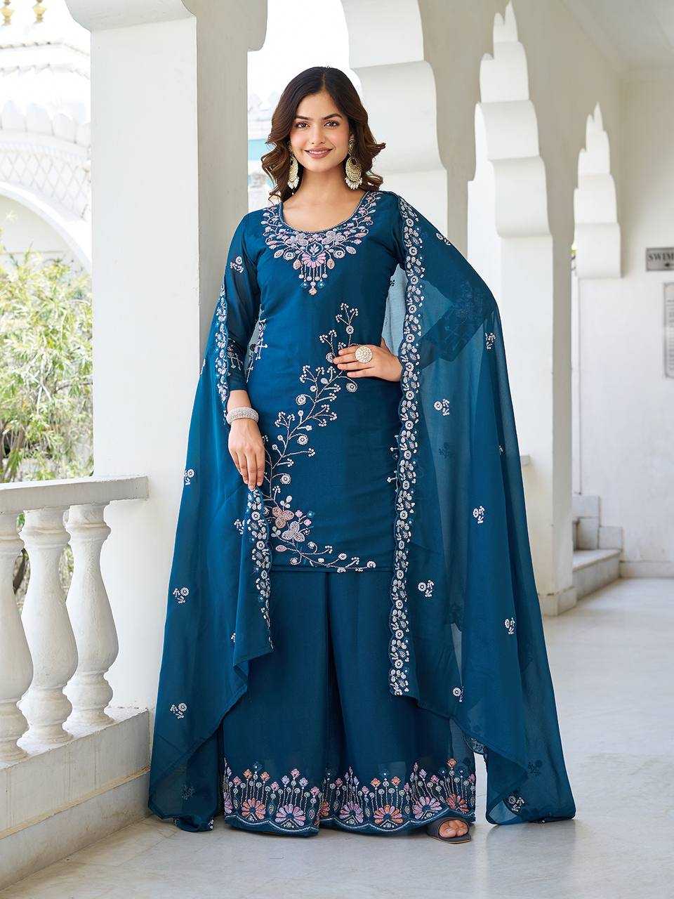Ynf Georgette KESH498 103 Kurti Wholesale Fancy Kurti Georgette Kurti Embroidered Kurtis Manufacturer