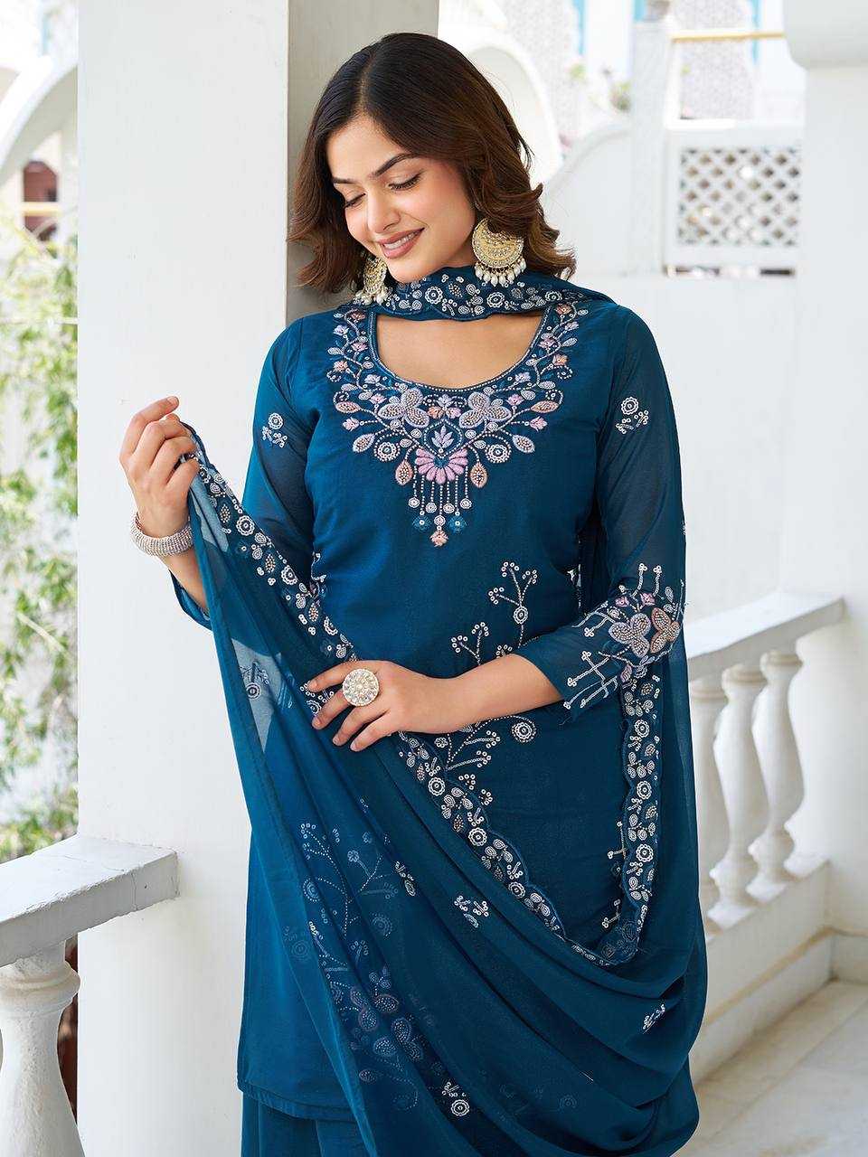 Ynf Georgette KESH498 103 Kurti Wholesale Fancy Kurti Georgette Kurti Embroidered Kurtis Manufacturer