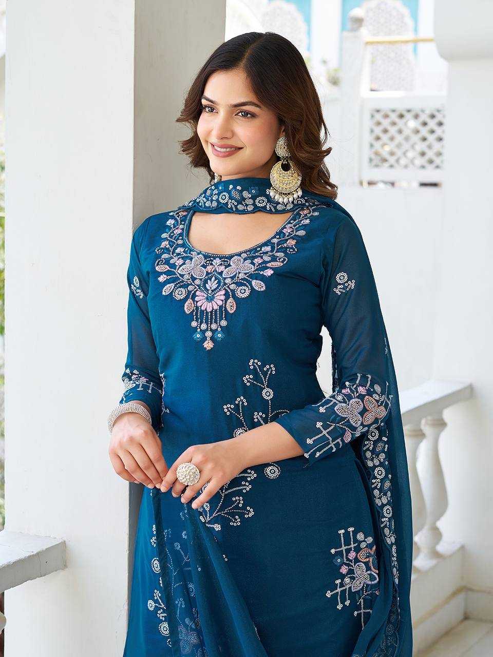 Ynf Georgette KESH498 103 Kurti Wholesale Fancy Kurti Georgette Kurti Embroidered Kurtis Manufacturer