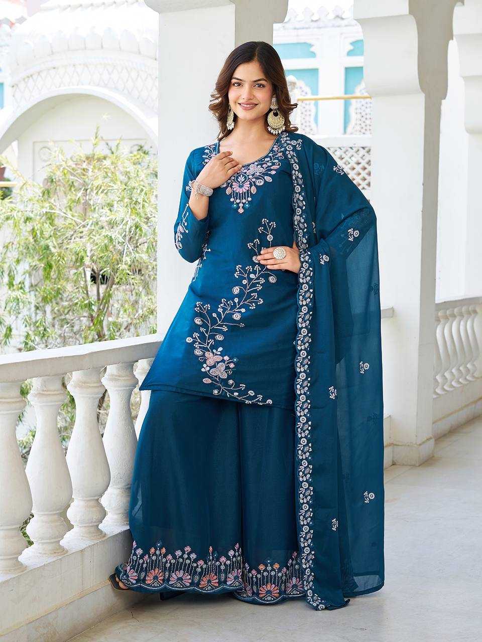 Ynf Georgette KESH498 103 Kurti Wholesale Fancy Kurti Georgette Kurti Embroidered Kurtis Manufacturer