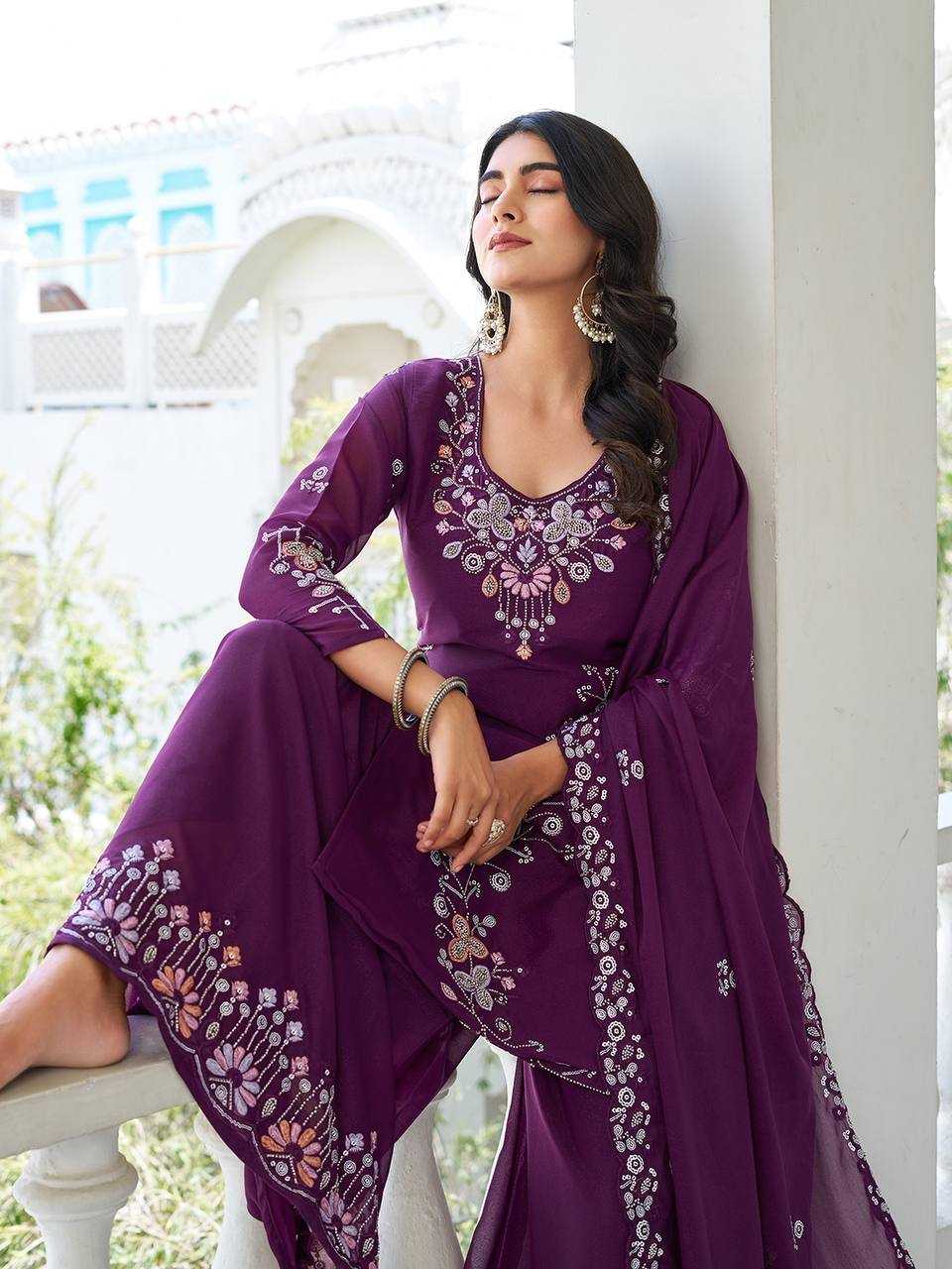 Ynf Georgette KESH498 103 Kurti Wholesale Fancy Kurti Georgette Kurti Embroidered Kurtis Manufacturer