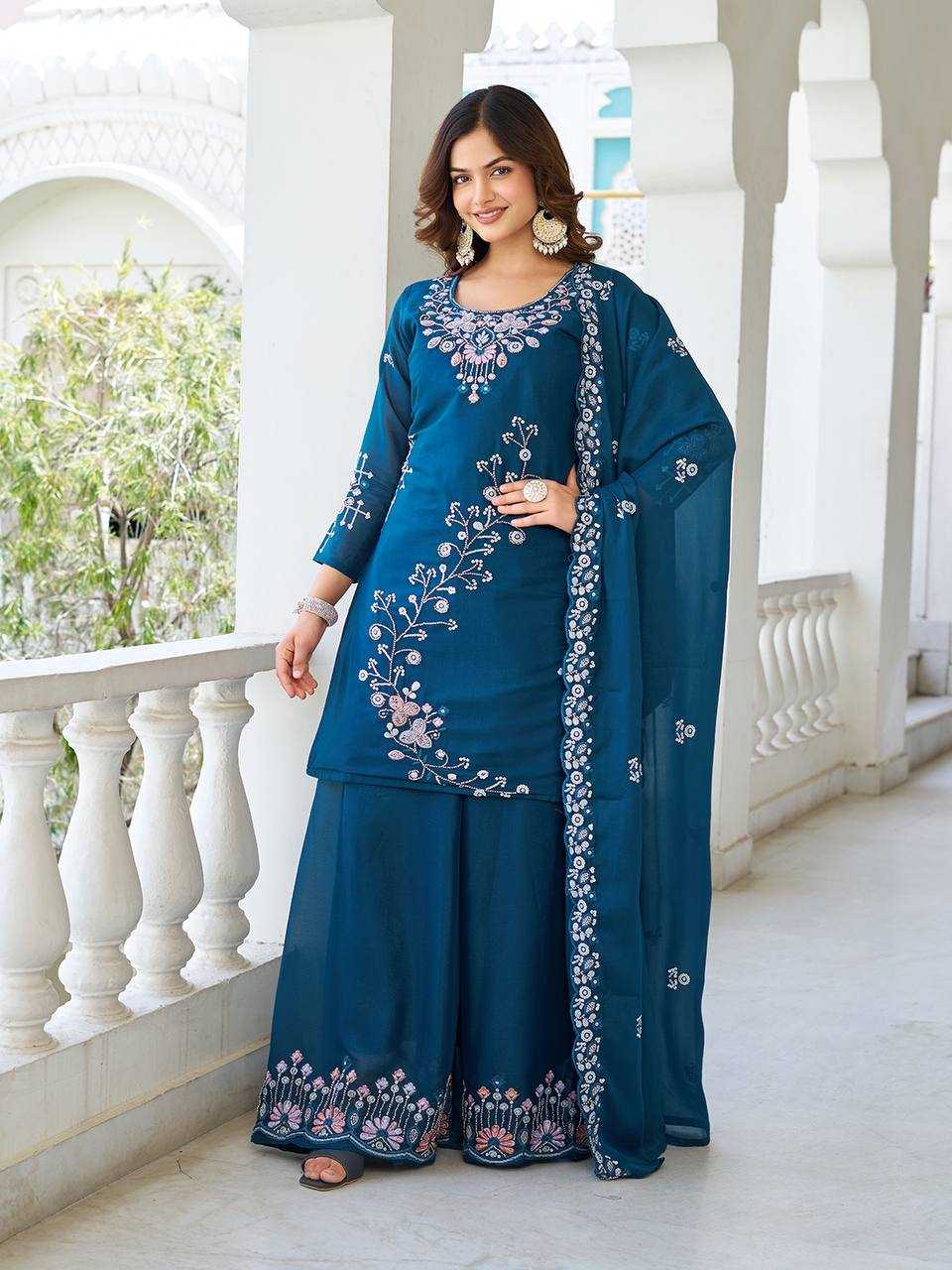 Ynf Georgette KESH498 103 Kurti Wholesale Fancy Kurti Georgette Kurti Embroidered Kurtis Manufacturer
