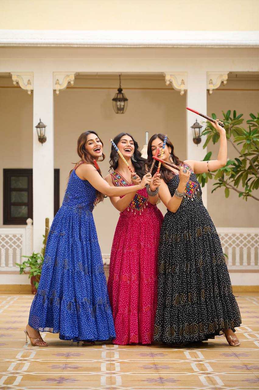 Ynf Georgette KESH498 108 Gowns Wholesale Embroidery Gowns Georgette Gown Party Wear Gowns Manufacturer