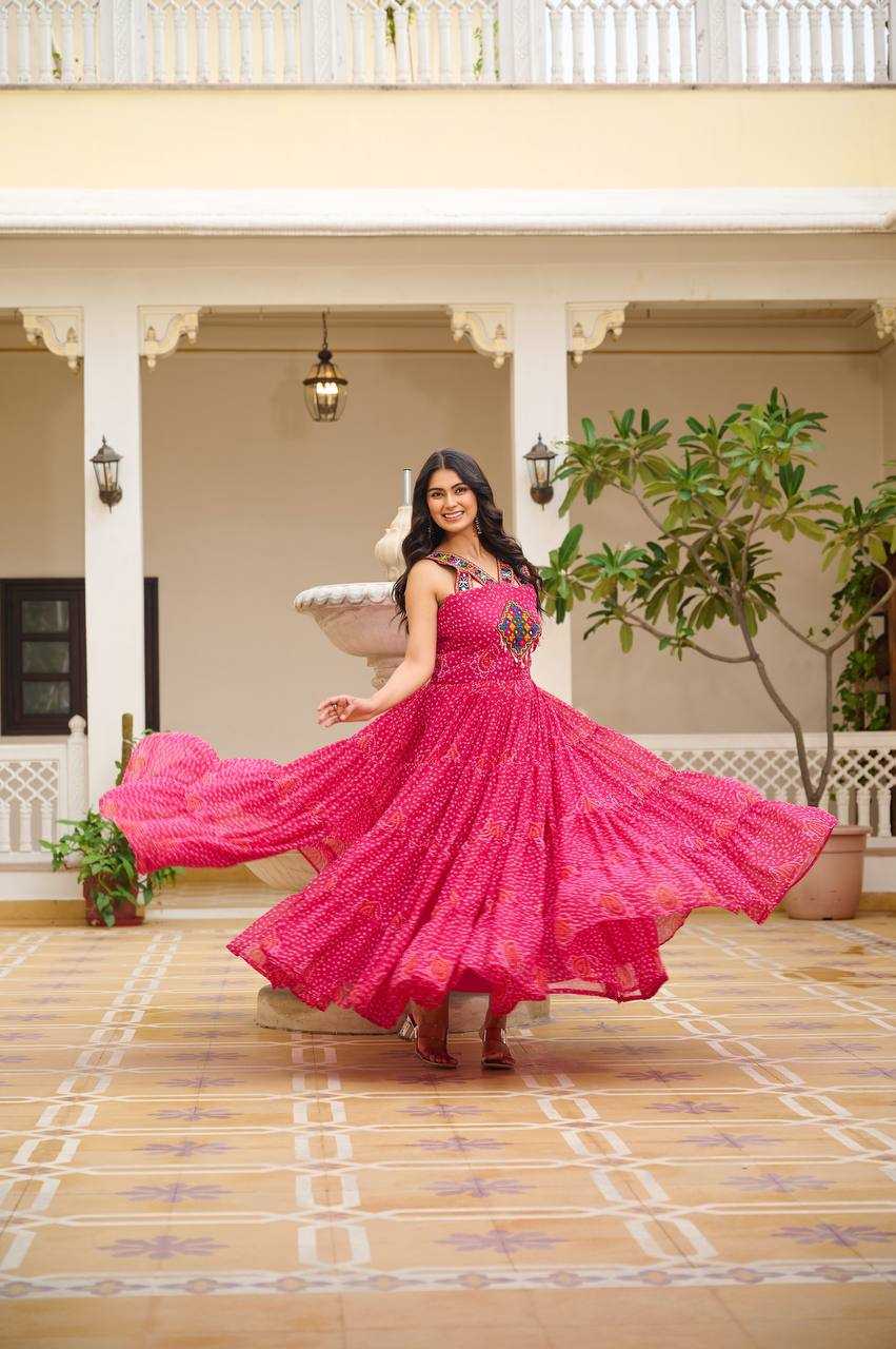 Ynf Georgette KESH498 108 Gowns Wholesale Embroidery Gowns Georgette Gown Party Wear Gowns Manufacturer