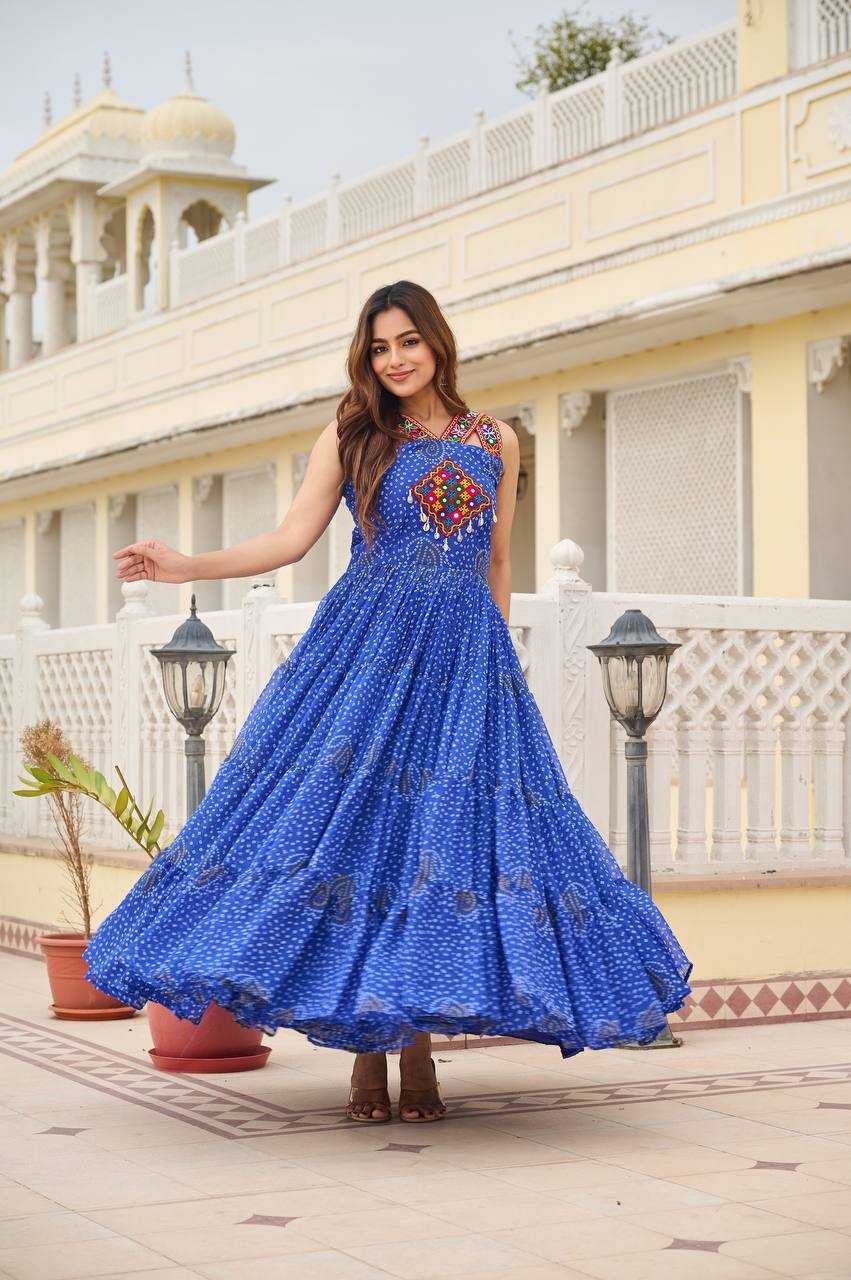 Ynf Georgette KESH498 108 Gowns Wholesale Embroidery Gowns Georgette Gown Party Wear Gowns Manufacturer