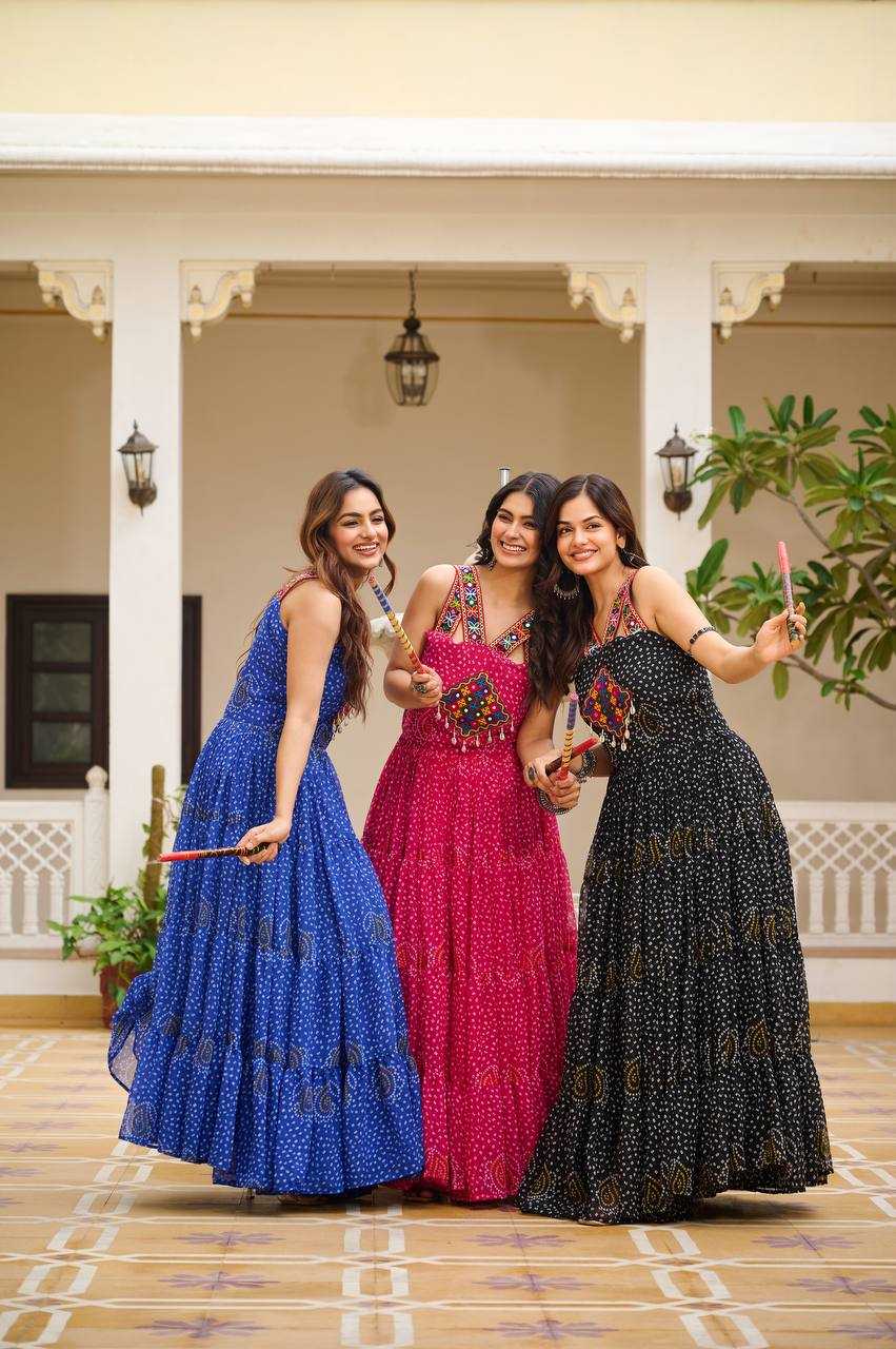 Ynf Georgette KESH498 108 Gowns Wholesale Embroidery Gowns Georgette Gown Party Wear Gowns Manufacturer