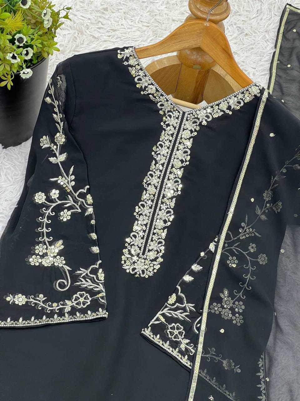Ynf Georgette KESH499 005 Suits & Dresses Wholesale Georgette Suit Party wear suits Black Salwar Suit Manufacturer