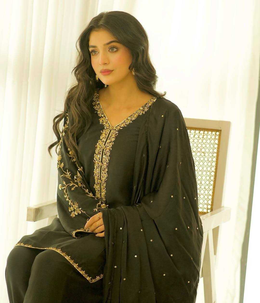 Ynf Georgette KESH499 005 Suits & Dresses Wholesale Georgette Suit Party wear suits Black Salwar Suit Manufacturer