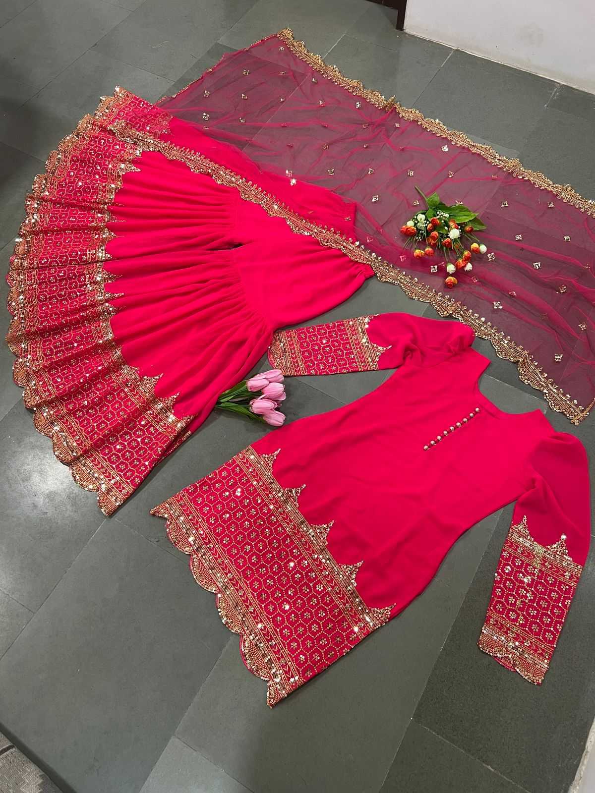 Ynf Georgette KESH499 250 Suits & Dresses Wholesale Sharara Salwar Suits Embroidery Suits Georgette Suit Manufacturer